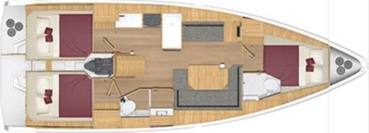 Sailboat Bavaria Bavaria C38 Plattegrond van de boot