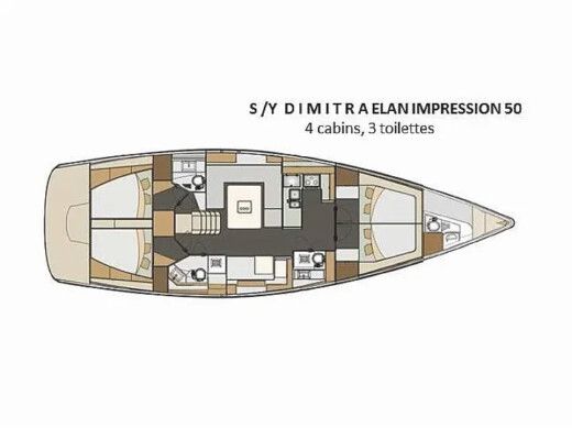 Sailboat  Elan Impression 50[G] Plan du bateau