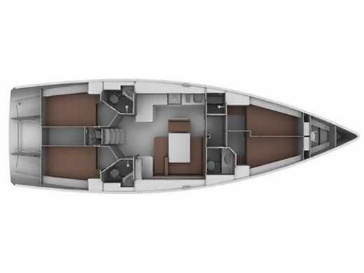 Sailboat BAVARIA 45 CRUISER Plattegrond van de boot