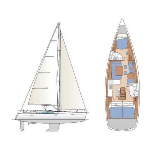 Sailboat Beneteau Oceanis 46 Plano del barco