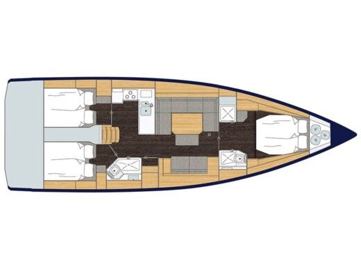 Sailboat  Bavaria C45/3 cab Plano del barco