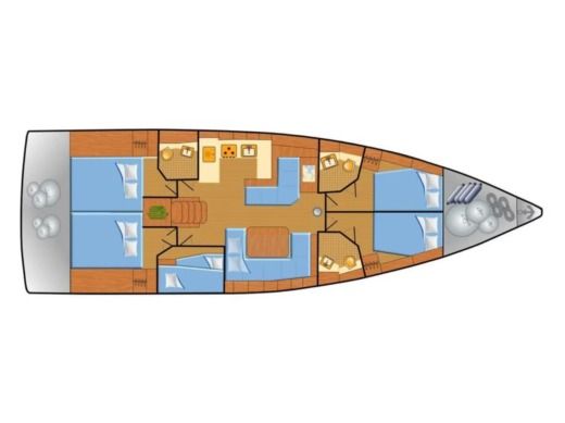 Sailboat  Oceanis 51.1 Plattegrond van de boot