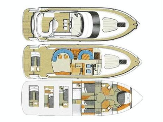 Motorboat Fairline SQUADRON 55 boat plan
