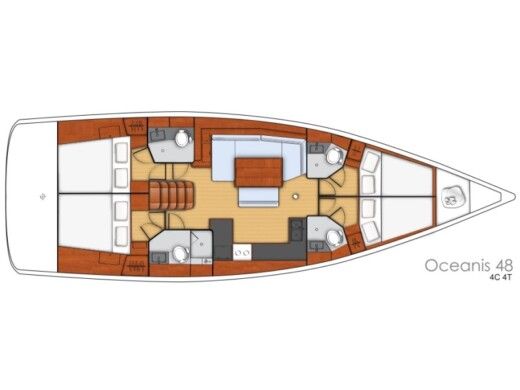 Sailboat BENETEAU OCEANIS 48 boat plan