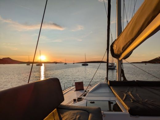 Mikonos Catamaran Fountaine Pajot 45ft alt tag text