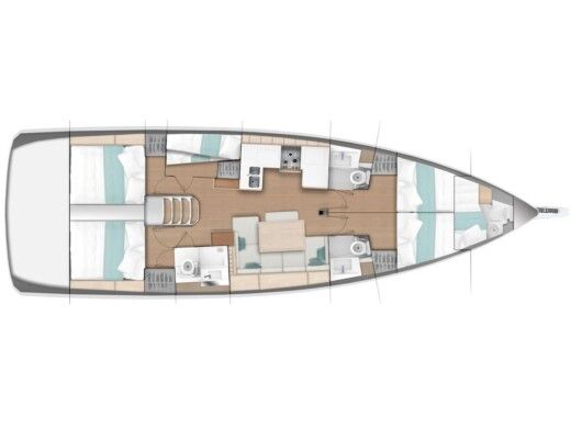 Sailboat  Sun Odyssey 490 Σχέδιο κάτοψης σκάφους