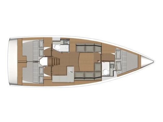 Sailboat DUFOUR 390 Grand Large Planimetria della barca