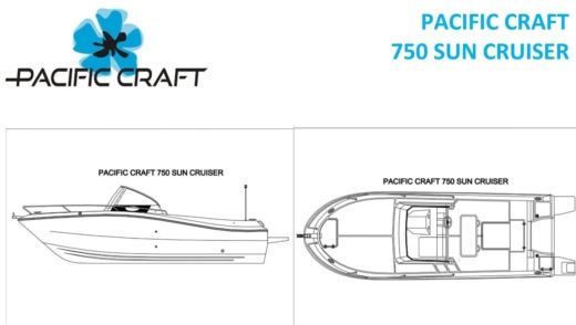 Motorboat Pacific Craft sun cruiser 750 Boot Grundriss