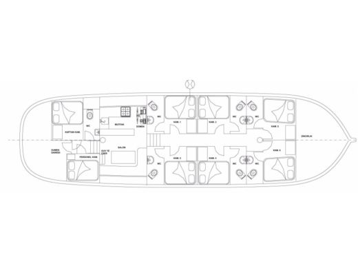 Gulet Gulet 75 Plattegrond van de boot